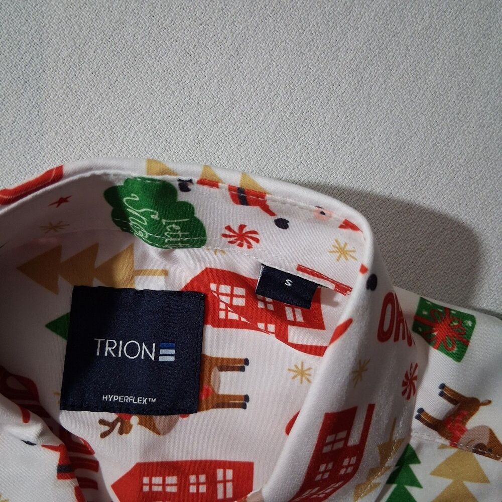 Trion Men's Small Shirt NEW WITH TAGS Christmas Ho Ho Ho Button Up - Picture 3 of 9